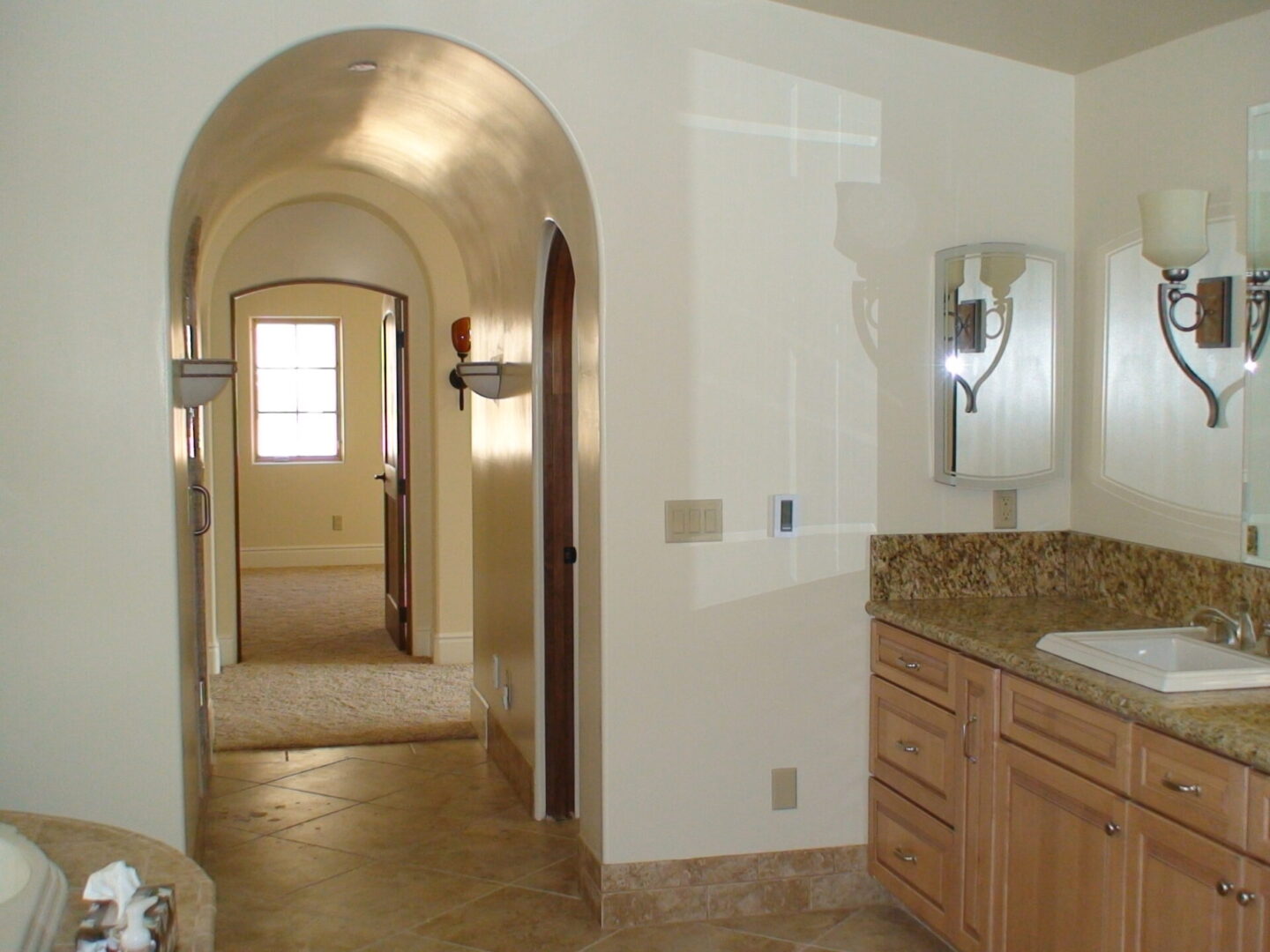 Closeup interior view of the wash basin